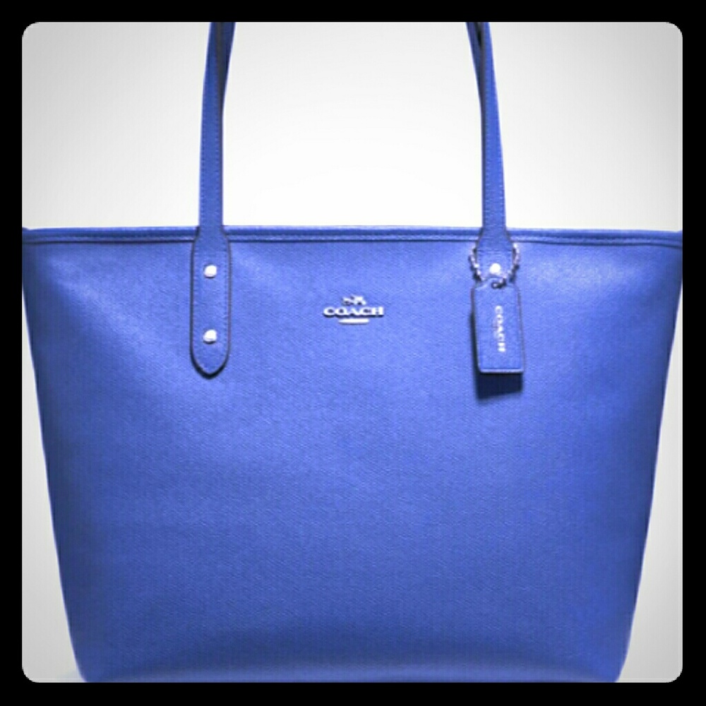 Blue metallic hologram derby tote NWT Mrsp 298
